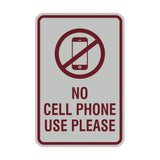 Signs ByLITA Portrait Round No Cell Phone Use Please Sign with Adhesive Tape, Mounts On Any Surface, Weather Resistant, Indoor/Outdoor Use