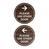 Signs ByLITA Circle Please Use Other Door Sign Set with Adhesive Tape, Mounts On Any Surface, Weather Resistant, Indoor/Outdoor Use