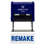 Blue REMAKE Self-Inking Office Rubber Stamp