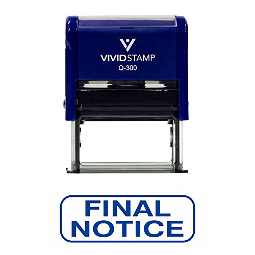 Blue Final Notice Office Self-Inking Office Rubber Stamp