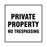 Square Private Property Sign with Adhesive Tape, Mounts On Any Surface, Weather Resistant