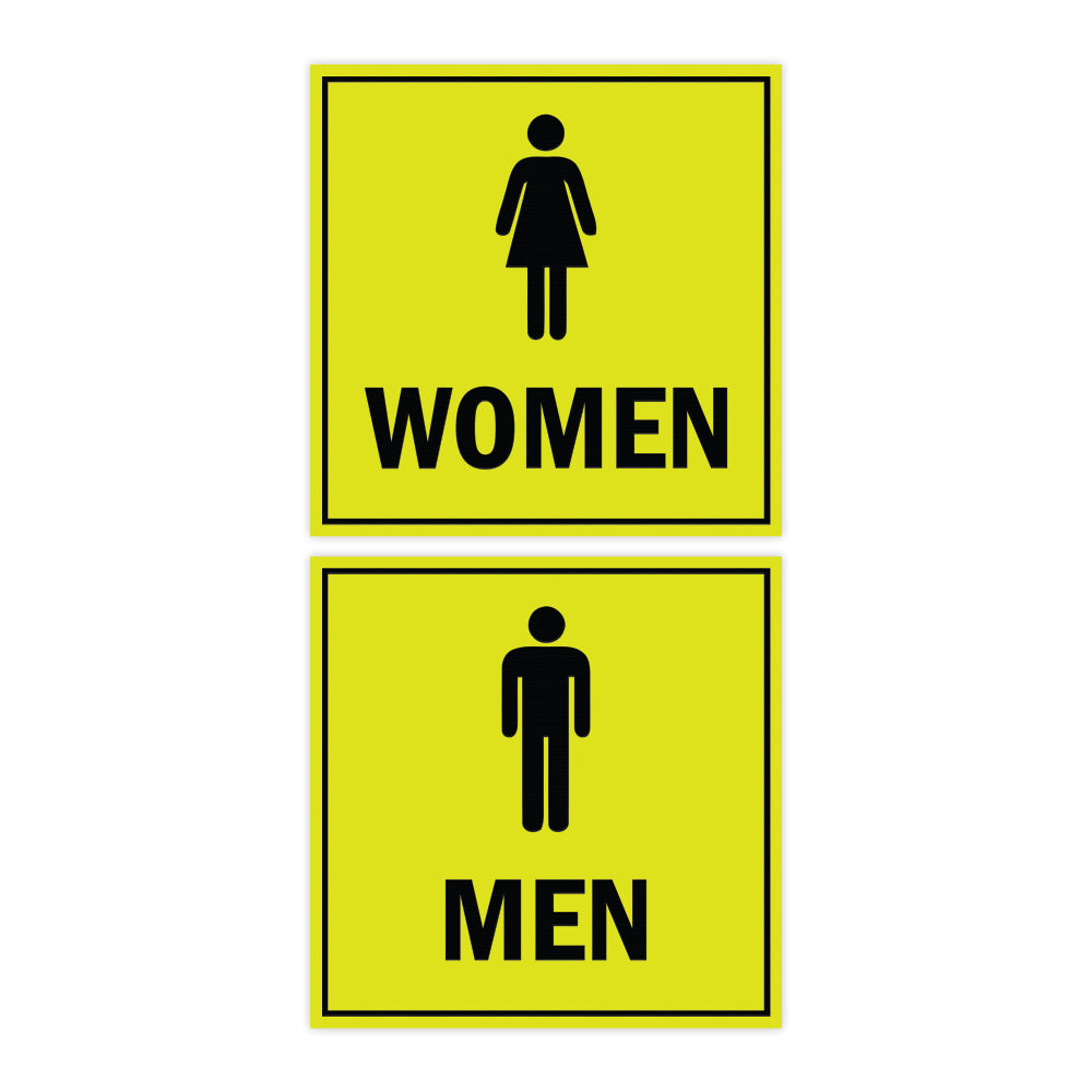 Square men women sign set with Adhesive Tape, Mounts On Any Surface, Weather Resistant