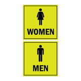 Square men women sign set with Adhesive Tape, Mounts On Any Surface, Weather Resistant