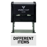 Black DIFFERENT ITEMS Self-Inking Office Rubber Stamp