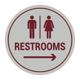 Signs ByLITA Circle Restrooms Right Arrow Sign