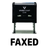 Black Simple FAXED Self-Inking Office Rubber Stamp