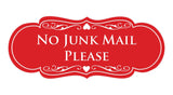 Signs ByLITA Designer No Junk Mail Please Sign