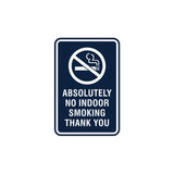 Portrait Round Absolutely No Indoor Smoking Thank You Sign
