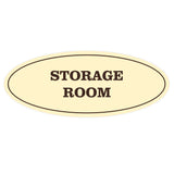 Ivory / Dark Brown Oval STORAGE ROOM Sign