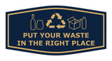 Fancy Put Your Waste in the Right Place Wall or Door Sign