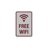 Portrait Round Free WiFi Sign with Adhesive Tape, Mounts On Any Surface, Weather Resistant