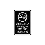 Portrait Round Absolutely No Indoor Smoking Thank You Sign