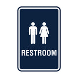 Portrait Round Unisex Restroom Sign with Adhesive Tape, Mounts On Any Surface, Weather Resistant