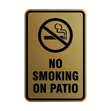 Portrait Round No Smoking On Patio Sign