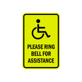 Portrait Round Please Ring Bell For Assistance Sign