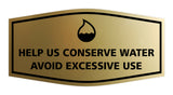 Signs ByLITA Fancy Help Us Conserve Water Avoid Excessive Use Sign