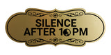 Designer Silence after 10pm Wall or Door Sign
