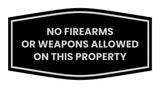 Fancy No Firearms or Weapons Allowed on this Property Wall or Door Sign