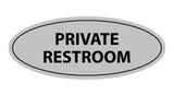 Oval Private Restroom Sign