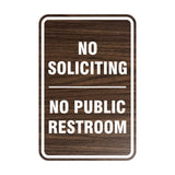 Portrait Round No Soliciting No Public Restroom Sign