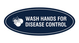 Oval Wash Hands For Disease Control Sign