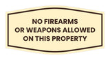 Fancy No Firearms or Weapons Allowed on this Property Wall or Door Sign