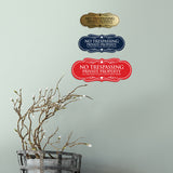 Signs ByLITA Designer No Trespassing Private Property Sign All Deliveries to Main House Front Door Sign