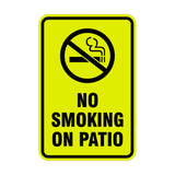 Portrait Round No Smoking On Patio Sign