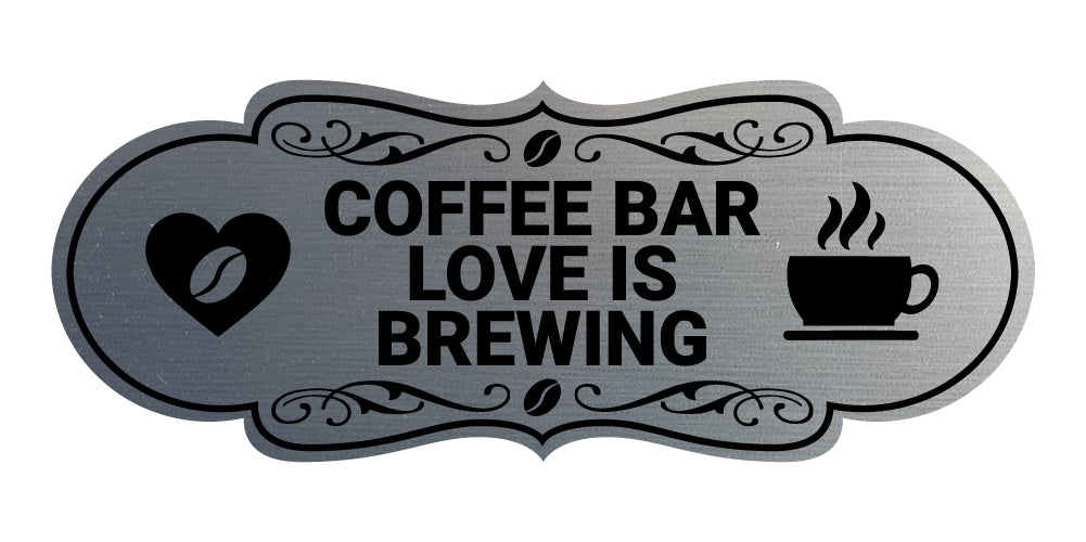Designer Coffee Bar Love is Brewing Wall or Door Sign