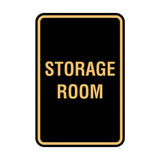 Black Gold Portrait Round Storage Room Sign