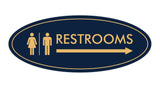 Signs ByLITA Oval Restrooms Right Arrow Sign