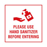 Square Please Use Hand Sanitizer Before Entering Sign