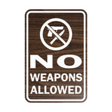 Portrait Round No Weapons Allowed Sign
