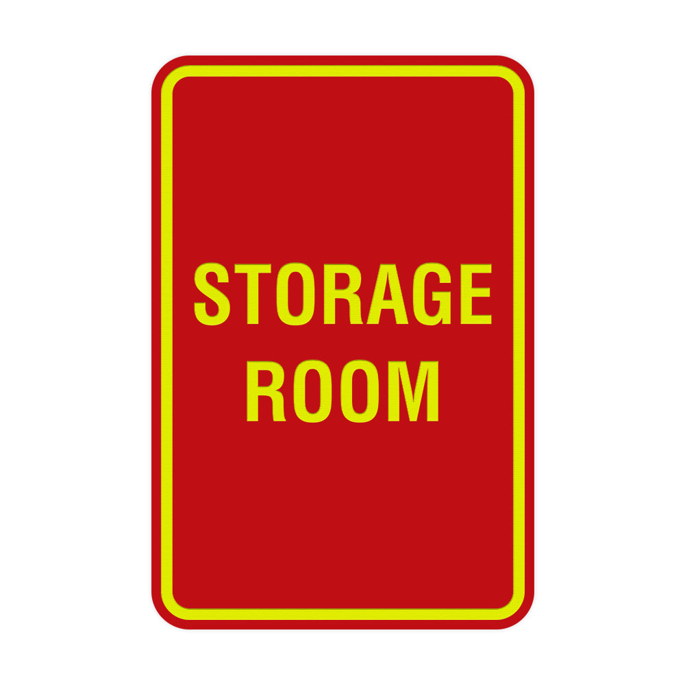 Red / Yellow Portrait Round Storage Room Sign