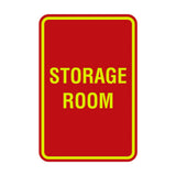 Red / Yellow Portrait Round Storage Room Sign