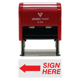 Red Sign Here Left Arrow Self-Inking Office Rubber Stamp