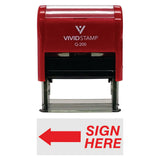 Sign Here Left Arrow Self-Inking Office Rubber Stamp