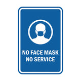 Signs ByLITA Portrait Round No Face Mask No Service Sign
