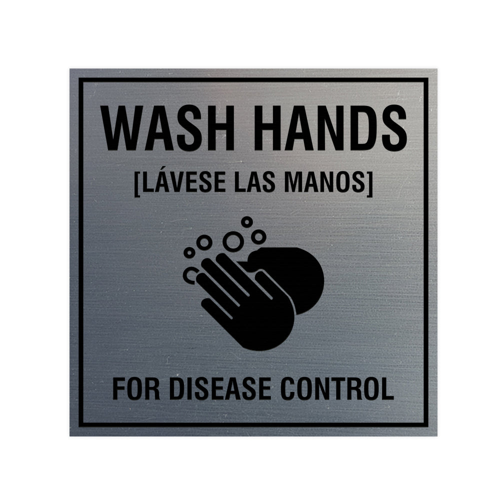 Signs ByLITA Square Wash Hands For Disease Control Sign