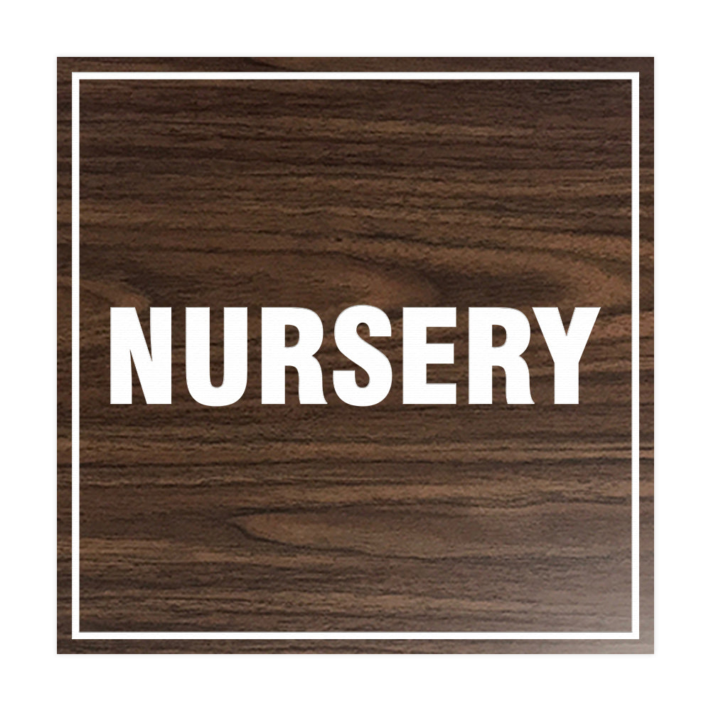 Square Nursery Sign with Adhesive Tape, Mounts On Any Surface, Weather Resistant