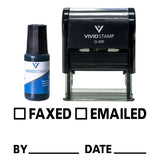 Faxed Emailed By Date Self Inking Rubber Stamp Combo with Refill