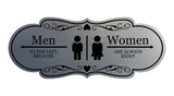 Designer Men to the Left, Because Women are Always Right, Restroom Wall or Door Sign