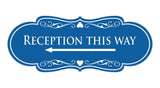 Designer Reception This Way Left Arrow Wall or Door Sign