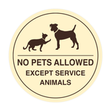 Signs ByLITA Circle No Pets Allowed Except Service Animals Sign