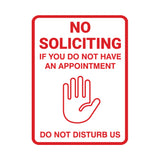 Portrait Round No Soliciting If You Do Not Have An Appointment Do Not Disturb Us Wall or Door Sign