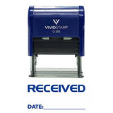 Blue Received W/Date Line Self-Inking Office Rubber Stamp