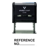Black REFERENCE NO. Self Inking Rubber Stamp