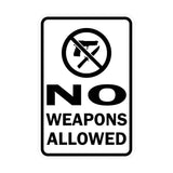 Portrait Round No Weapons Allowed Sign