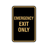 Portrait Round Emergency Exit Only Sign with Adhesive Tape, Mounts On Any Surface, Weather Resistant