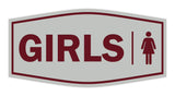 Signs ByLITA Fancy Girls (female bathroom icon) Sign with Adhesive Tape, Mounts On Any Surface, Weather Resistant, Indoor/Outdoor Use